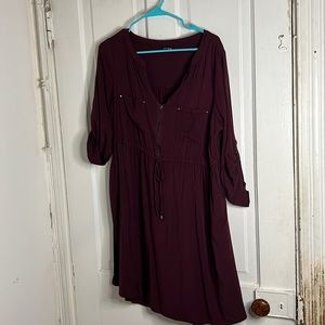 Torrid Maroon shirt dress